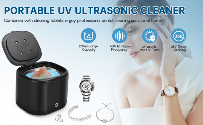45K Ultrasonic Cleaner for Dentures & Retainers Jewelry, Mouth Guard, Rings, Silver, Watches, Diamonds, Coins, Razors 0